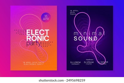 Night Club Design. Blue Fest Background. Violet Edm Poster. Nightclub Radio Invitation. Trance Cover. Sound Festival Graphic. Night Club Set. Pink Night Club Design