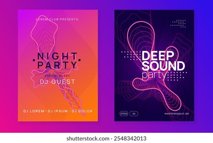 Design de clube noturno. Dance Background. Modelo Do Dj Festival. Blue Night Club Set. Capa do concerto. Bandeira Green Fest. Convite para Discoteca Eletrônica. Pink Night Club Design