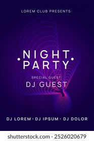 Night Club Design. Party Concert Template. Blue Sound Banner. Green Dance Flyer. Soundwave Radio Invitation. Night Club Magazine. Electro Cover. Violet Night Club Design