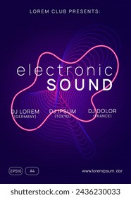 Night Club Event. Blue Sound Banner. Pink Edm Flyer. Music Electro Graphic. Electronic Audio Illustration. Fest Magazine. Concert Invite. Violet Night Club Event