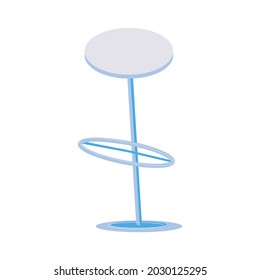 Night club flat composition with isolated image of high bar chair vector illustration