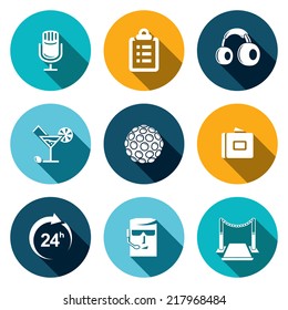 Night Club flat Icons set