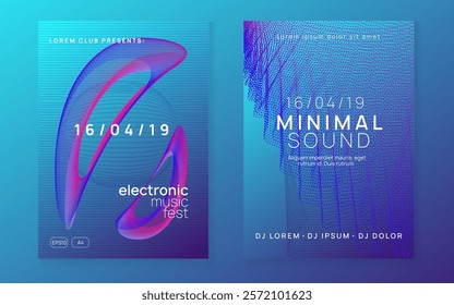 Night Club Flyer. Electronic Radio Invitation. Party Trance Template. Discotheque Magazine. Blue Sound Set. Green Dance Background. Electro Invite. Pink Night Club Flyer