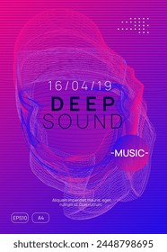 Night Club Flyer. Soundwave Beat Invitation. Party Magazine. Trance Invite. Pink Music Background. Green Edm Design. Discotheque Electro Template. Violet Night Club Flyer
