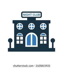 Night, club icon. Simple editable vector illustration.