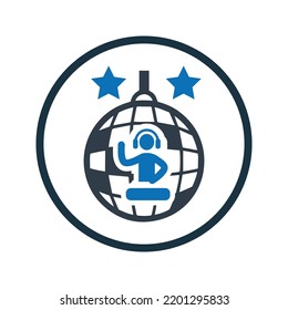 Noche, icono del club. Ilustración vectorial simple.