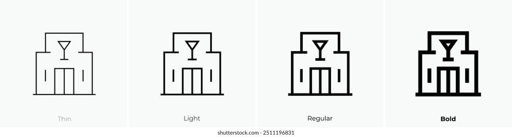 night club icon. Thin, Light Regular And Bold style design isolated on white background