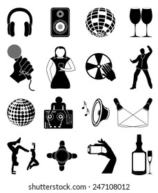 Night club icons set