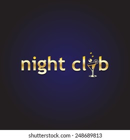 Night Club - Isolated On Blue Background - Vector Illustration, Graphic Design, Editable For Your Design    