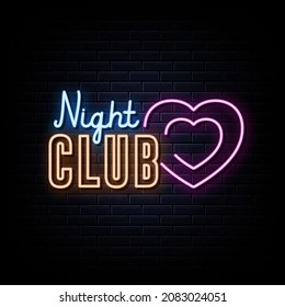 night club neon sign. neon style
