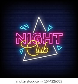 Night Club Neon Signs Style Text Vector