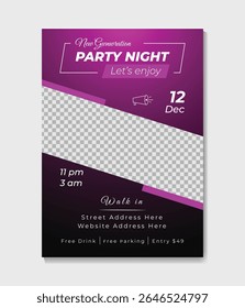 Night club party announcement flyer design template
