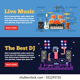 Night club party. Vector flat illustration