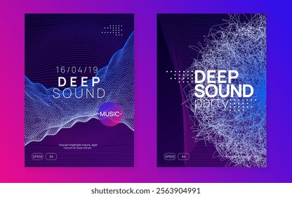 Night Club Poster. Edm Festival Template. Discotheque Banner. Violet Techno Event. Concert Cover. Green Dj Design. Electronic Disco Illustration. Pink Night Club Poster