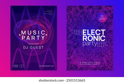 Night Club Poster. Festival Invite. Blue Sound Flyer. Discotheque Event. Electronic Beat Invitation. Green Night Club Magazine. Edm Concert Element. Pink Night Club Poster