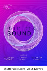 Night Club Poster. Pink Discotheque Design. Edm Magazine. Night Club Electro Graphic. Soundwave Audio Illustration. Blue Fest Banner. Festival Cover. Violet Night Club Poster