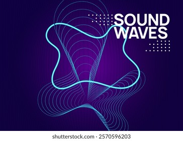 Night Club Set. Discotheque Magazine. Blue Sound Banner. Electronic Beat Illustration. Night Club Trance Graphic. Concert Vector. Green Dance Design. Violet Night Club Set