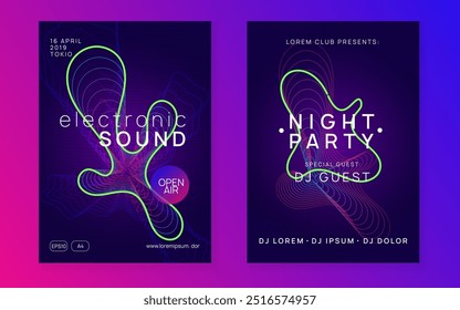 Night Club Set. Night Club Festival Element. Electro Invite. Electronic Beat Invitation. Dj Background. Blue Techno Magazine. Green Fest Poster. Pink Night Club Set