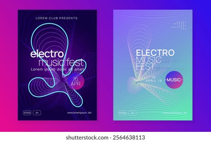 Night Club Set. Pink Dj Flyer. Night Club Electro Element. Fest Poster. Festival Invite. Green Music Event. Electronic Audio Illustration. Violet Night Club Set