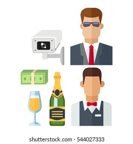 Night club vector icons