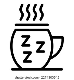 Night coffee mug icon outline vector. Sleep bed. Person adult