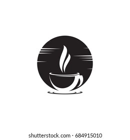 night coffee silhouette logo template