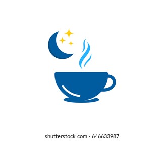 Night Coffee Sleep Icon Logo Design Element