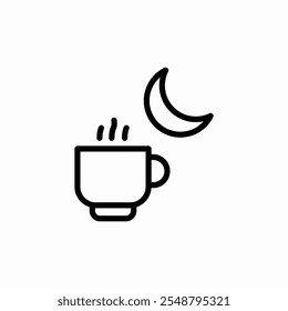 night coffee tea icon sign vector