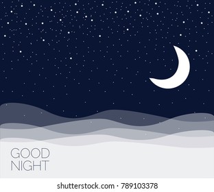 Night concept background. Good night. Vector illustration EPS 10