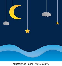 Night concept background. Vector illustration EPS 10