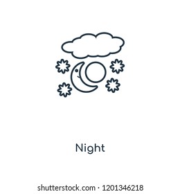 Night concept line icon. Linear Night concept outline symbol design. This simple element illustration can be used for web and mobile UI/UX.
