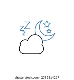 Night concept line icon. Simple element illustration. Night concept outline symbol design.