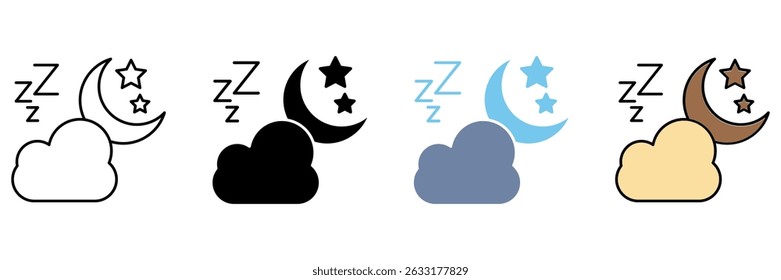 NIGHT Concept Line Icon. Einfache Elementgrafik.
