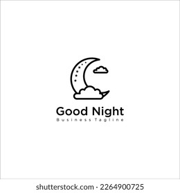 Night concept logo. Good night.