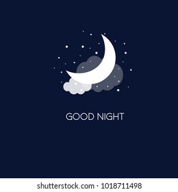 Night concept logo. Good night. Vector illustration EPS 10