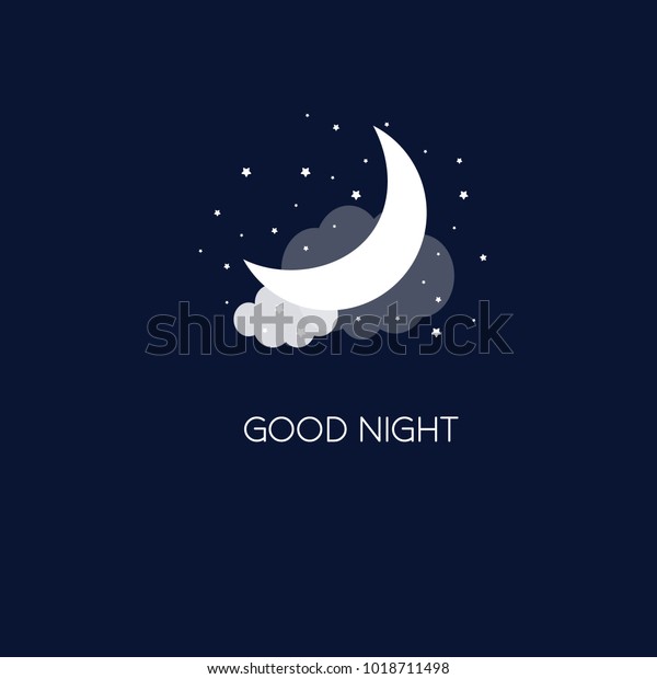 Night Concept Logo Good Night Vector Stock Vector (Royalty Free) 1018711498