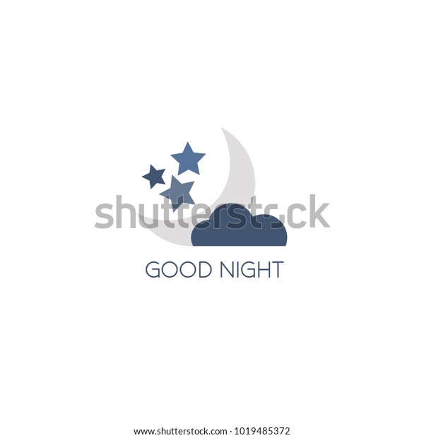 Night Concept Logo Good Night Vector Stock Vector (Royalty Free ...