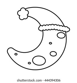 Night concept represented by moon cartoon icon. isolated and flat illustration 