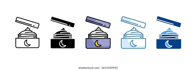 Night Cream Icon Set Multiple Style Collection