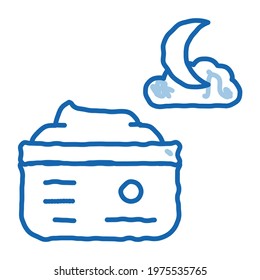 Night Cream sketch icon vector. Hand drawn blue doodle line art Night Cream sign. isolated symbol illustration