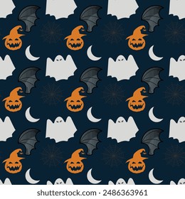 Night Creatures Seamless Vector Pattern Design