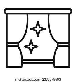 Night curtain icon outline vector. Sleep problem. Stress person