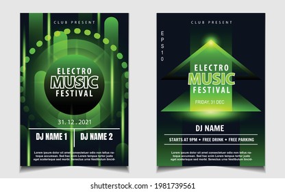 Night dance party music layout cover design template background with colorful dark blue glitters style. Light electro vector for music event concert disco, club invitation, festival poster, flyer