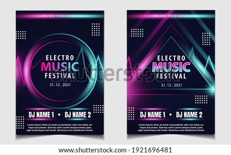 Night dance party music layout cover design template background with colorful dark blue glitters style. Light electro vector for music event concert disco, club invitation, festival poster, flyer