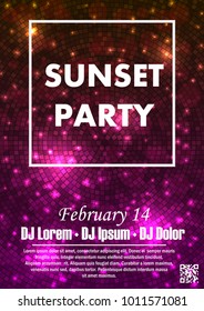 Night dance party music night poster template. Electro style concert disco club party event flyer invitation.