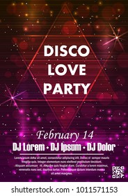 Night dance party music night poster template. Electro style concert disco club party event flyer invitation.