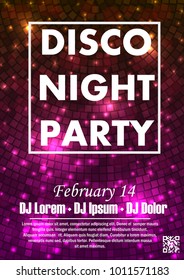 Night dance party music night poster template. Electro style concert disco club party event flyer invitation.