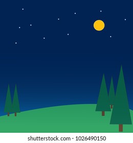 Night dark moon in the sky