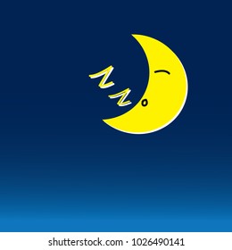 Night dark moon sleeping in the sky