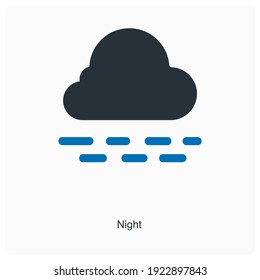 Night and darkness icon concept